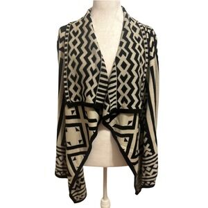 Anthropologie Staring at Stars Small Aztec‎ Black Cream open cardigan sweater